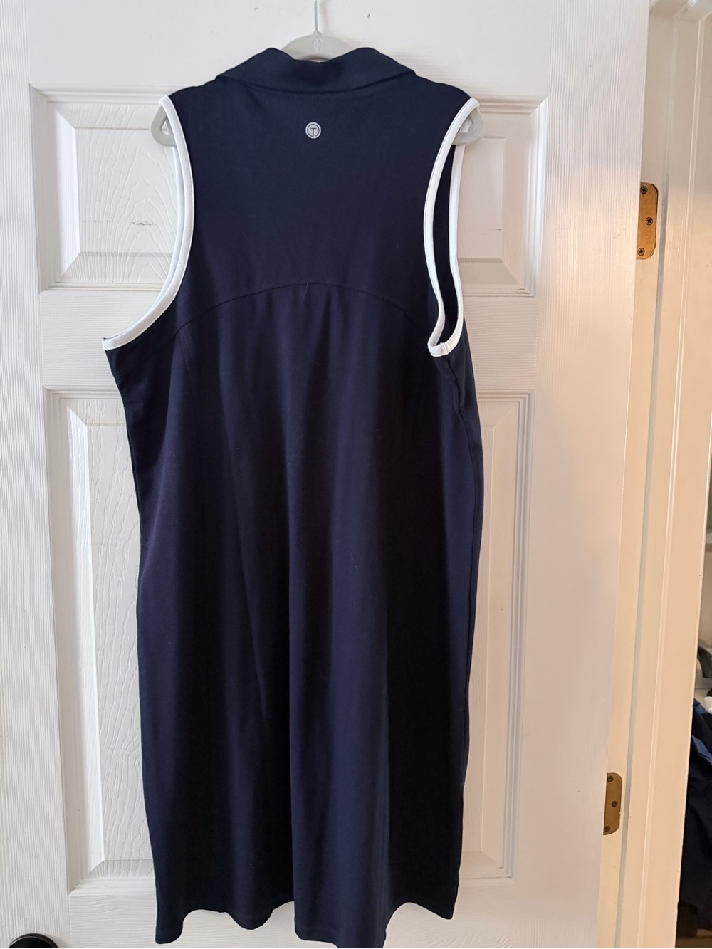 Talbots Navy Dress with White Trim Polo Neck - Picture 3 of 4